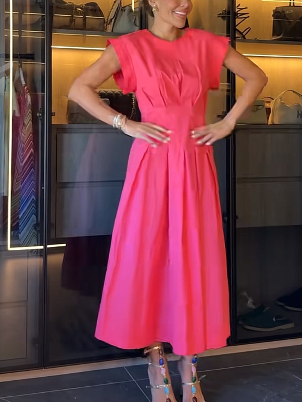 NWT Zara ZW collection pleated poplin dress